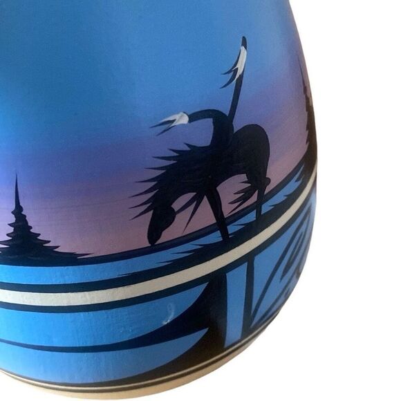 Cedar Mesa Pottery Navajo Desert Purple Vase Artist Signed Dine vintage - Picture 2 of 7